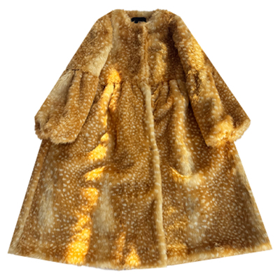 超美的~fanss新品鹿纹皮草大衣。