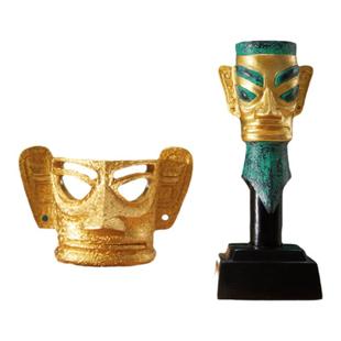 三星堆博物馆黄金面具文创周边桌面装饰摆件创意生日礼物送朋友