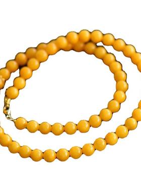 天然原矿鸡油黄老蜜蜡18K金高端珠宝首饰轻奢潮流时尚优雅气质女