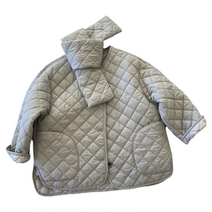 【中童100-150码】两件套围巾外套中长款男童秋冬背心棉服女童