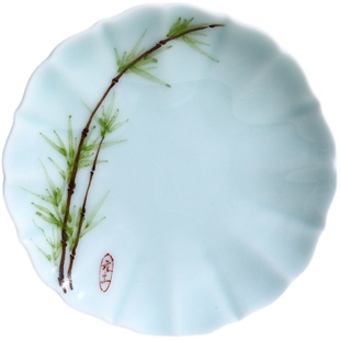 锦瑟文房景德镇手绘陶瓷墨碟笔舔墨池毛笔墨水墨盘抄经墨汁小砚台