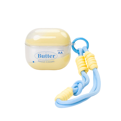 壳空间原创个性新款butter流沙耳机壳适用苹果AirpodsPro3/4代蓝牙耳机保护壳耳机套透明