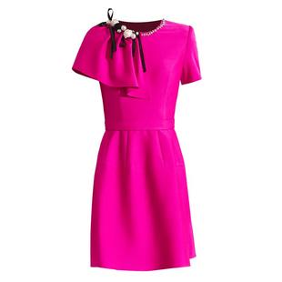 创意狐红色礼服裙轻奢小众高端日常可穿礼裙晚宴会主持人连衣裙女