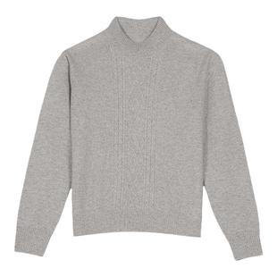 鹿王100%纯山羊绒衫女士半高领变化组织毛衣时尚气质套衫秋冬新款