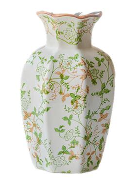 中古风青花瓷花瓶高级感复古