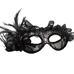 天使公主舞会性感半脸遮面具复古情趣蕾丝面罩黑色舞台演出配饰品