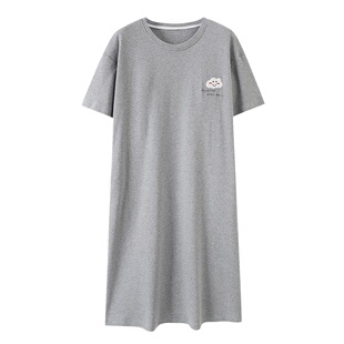 纯棉睡裙夏季女士短袖带胸垫睡衣夏天宽松2026新款连衣裙家居服女