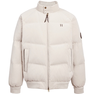 SEASON HIGH男装冬季羽绒服宽松立领纯色简约按扣设计复古风外套