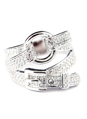 韩国简约潮人镶钻食指女锆石戒指