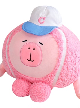 趣味棒球水豚帽毛绒玩具公仔可爱卡皮巴拉玩偶家居摆件活动小