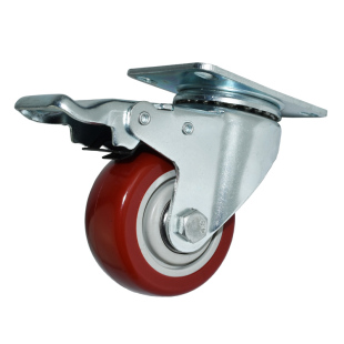 脚轮3寸4寸万向轮重型静音转向刹车轮子聚氨酯2.5寸货架手推车轮