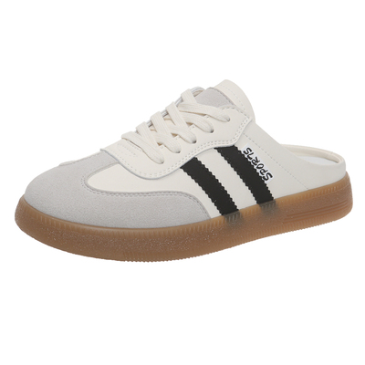 【甄选推荐】德训半拖女小白板鞋