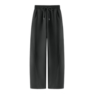 班尼路香蕉裤女2026春季新款黑色阔腿裤窄版弯刀裤休闲运动裤女Q