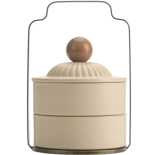 宜集堂INS中古双层干果盘糖果盒陶瓷高级感下午茶甜点盘乔迁轻奢