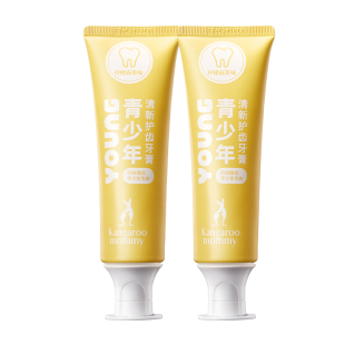 袋鼠妈妈儿童青少年专用牙膏美白去黄宝宝含氟换牙分龄防蛀牙龋齿