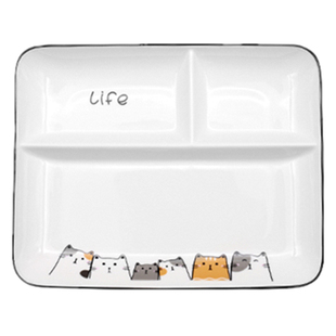 分格餐盘早餐盘一人食北欧陶瓷家用儿童分隔餐盘分格减脂三格餐盘