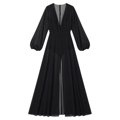 Women Chiffon Bikini Cover up Elegant Kimono Beach Dress Pla