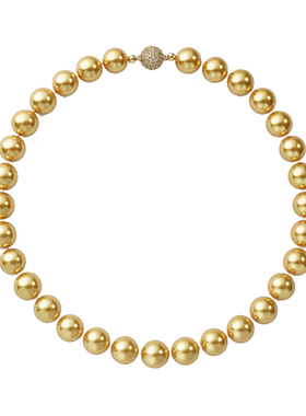 西大班正圆强光南洋金珠项链女