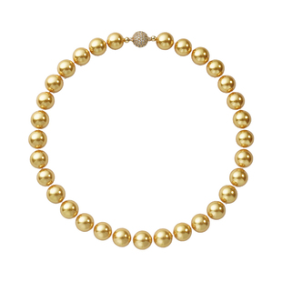 西大班天然澳母贝南洋金珍珠项链强光正圆小众轻奢高级感锁骨颈链