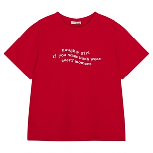 BUCH WEAR T恤女2026夏季新款英文刺绣含棉短袖上衣821049