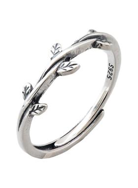 复古藤蔓个性戒指小众文艺泰银女