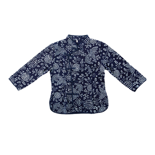 乌镇民族风女装蓝印花布长袖衬衫斜襟中式上衣演出服餐厅工作服