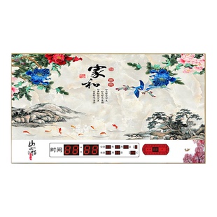 新款高档万年历装饰画挂画卫星对时插电款挂钟家用客厅卧室挂画
