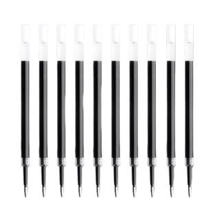 ST笔芯按动笔速干大容量笔芯刷题笔芯0.5mm黑色黑笔按动式性100支笔芯替芯葫芦头学生专用考试透明杆学习用品