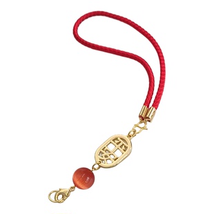 黑色平安龙虾扣挂绳汽车后视镜酒红色车载绳子车挂配件公仔玩偶娃