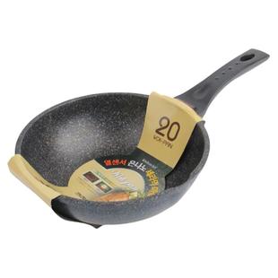 韩国不粘锅炒锅大勺麦饭石炒菜锅明火炒勺26公分小炒勺油炸锅包邮