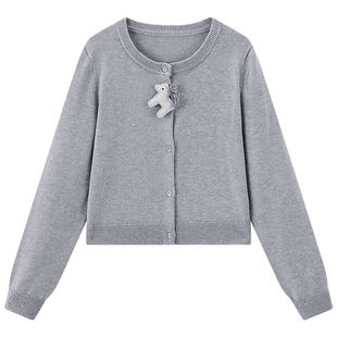 【商场同款】乐町小马日系针织开衫春新款羊毛混纺外套C1EDG1426