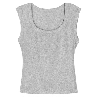 石墨烯透抑菌透气一体罩杯上衣天丝竹棉免穿文胸背心U领弹力紧身