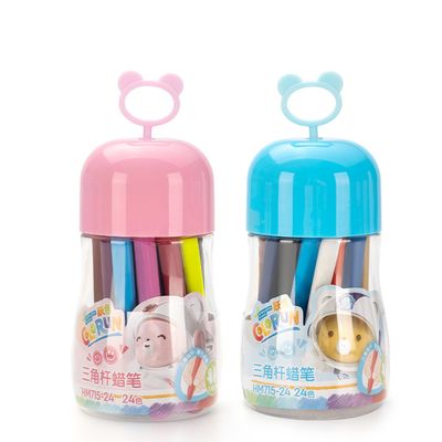 得力塑料蜡笔不脏手不易断