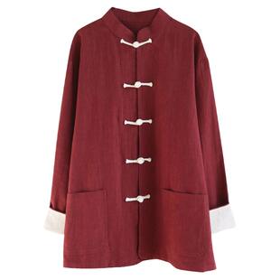 中国风原创男装长袖秋季衬衫唐装民族风外套中式复古盘扣茶禅上衣