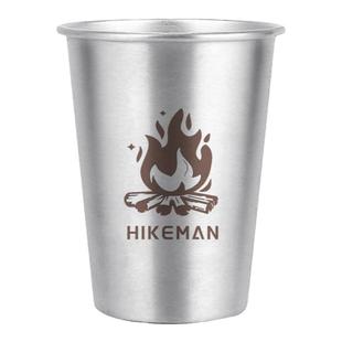 户外露营水杯不锈钢野营咖啡杯350ml层叠随行茶饮杯便携带盖杯子