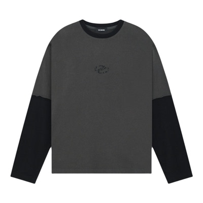 【明星同款】WE11DONE26春季新品男女同款水钻样式拼接长袖T恤