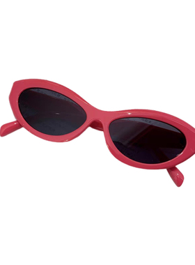 玫红色多巴胺辣妹猫眼墨镜高级感