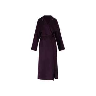 MD依诺【南国千金】2025冬季款休闲时尚百搭系带羊毛简约大衣外套