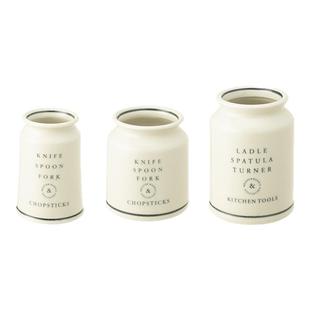 Meister Hand日本进口田园风筷子收纳罐家用陶制叉勺厨具收纳筒