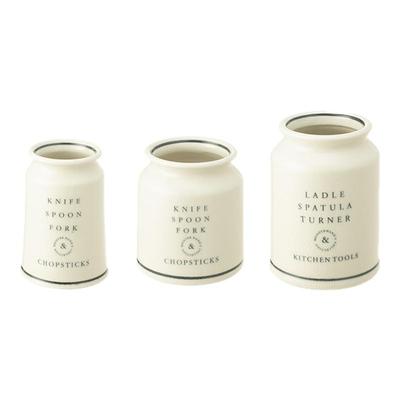 日本进口田园风陶制餐具收纳筒