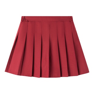女童半身裙毛呢百褶裙2026春秋新款卡其洋气jk学院风中大童短裙子