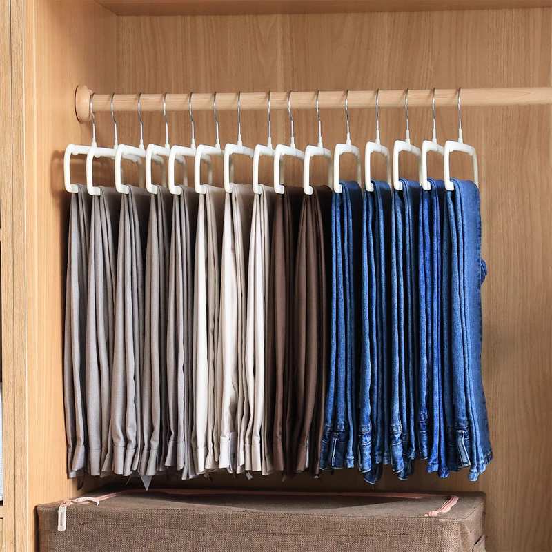 裤架整理师专用植绒裤架塑料绒布衣橱收纳省空间衣柜家用围巾衣架