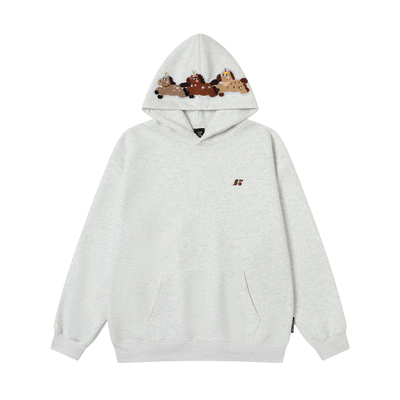 丛林老虎毛巾绣小马连帽卫衣男女