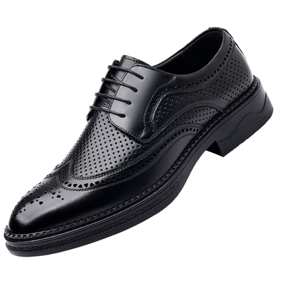 镂空透气凉皮鞋男真皮洞洞鞋凉鞋