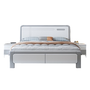 歆徕森现代简约双人实木床白色床