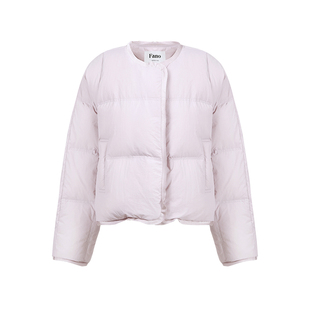 范洛Fano 云朵轻羽高品质三星90白鸭绒温暖0压感圆领短款羽绒服女