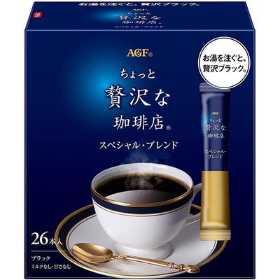 日本进口agf蓝罐条装冻干黑咖啡