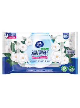 维达山茶花湿厕纸抑菌除菌80片