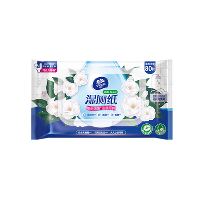维达湿厕纸家庭实惠装山茶花80片