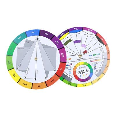 新版标准色环图色环卡色轮卡色相环调色配色卡色轮表带中文颜色彩搭配比例色盘卡设计师油漆调色师识色色值卡